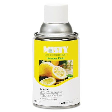 Misty Metered Dry Deodorizer Refills, Lemon Peel, 7 oz Aerosol Spray, PK12 1001744